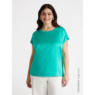 Fiorella Rubino - Blusa en raso y tejido de punto - Green Water