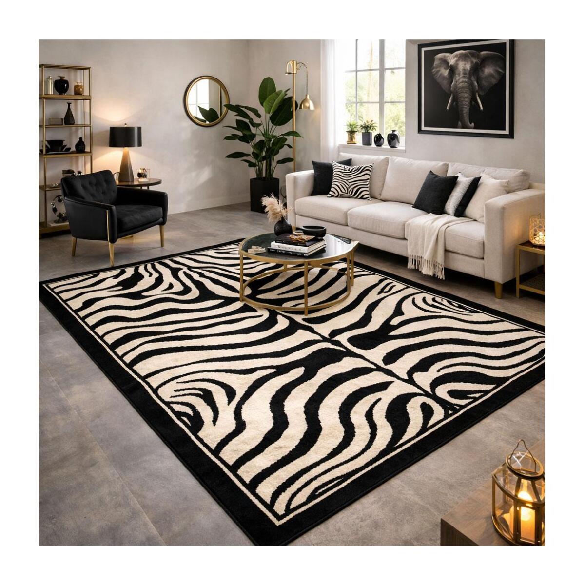 Tapis salon et chambre tissé motif animaux NOTE
