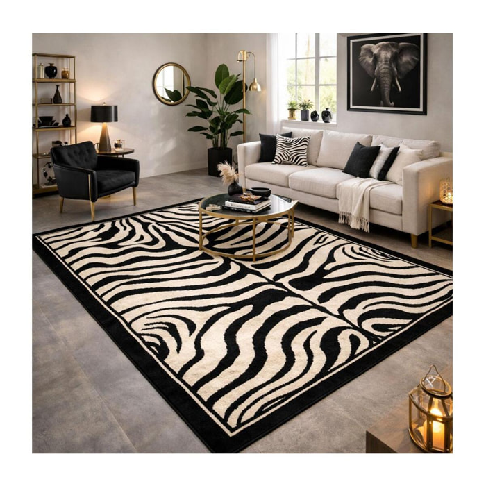 Tapis salon et chambre tissé motif animaux NOTE