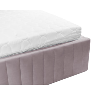 Stuart - lit coffre - 160x200 cm - sommier inclus - en velours - Rose