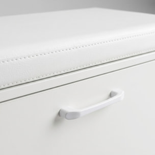 Kaizen - Panca da Ingresso con Scarpiera 63x47x30 cm 9 paia Portascarpe con Cuscino in Legno Bianco