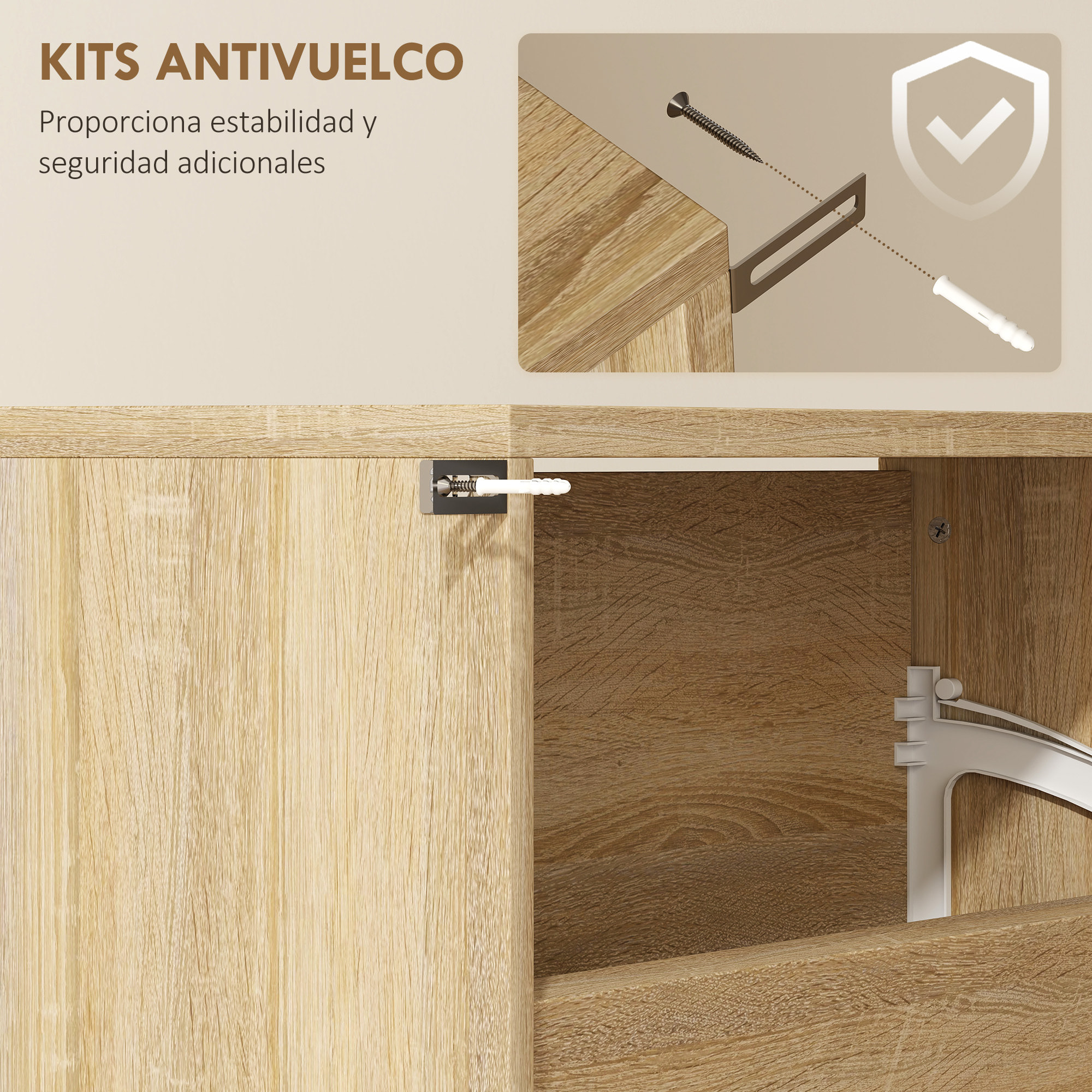 Zapatero Estrecho con Espejo, 4 Puertas Abatibles, Zapatero Entrada Recibidor para 12 Pares de Zapatos, para Pasillo, Espacios Reducidos, 63x17x146 cm, Natural