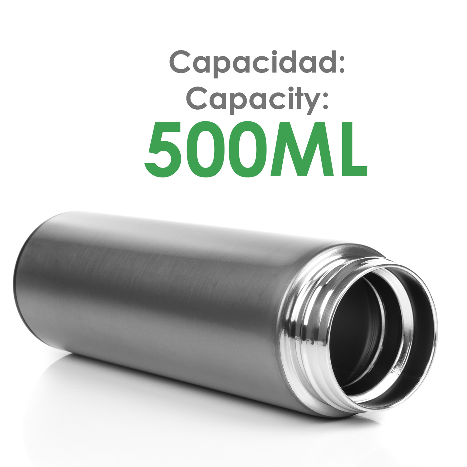 Termosport di 500 ml con indicatore di temperatura intelligente. Bottiglia d'acqua isolata sottovuoto, fino a 12 ore di mantenimento del calore.