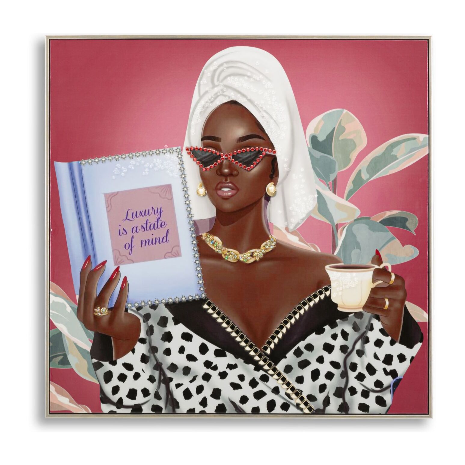 DIPINTO SU TELA LACCATO LUXURY SPA C/CORNICE -B- CM 82X4X82