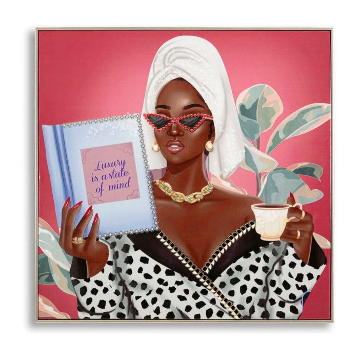 DIPINTO SU TELA LACCATO LUXURY SPA C/CORNICE -B- CM 82X4X82