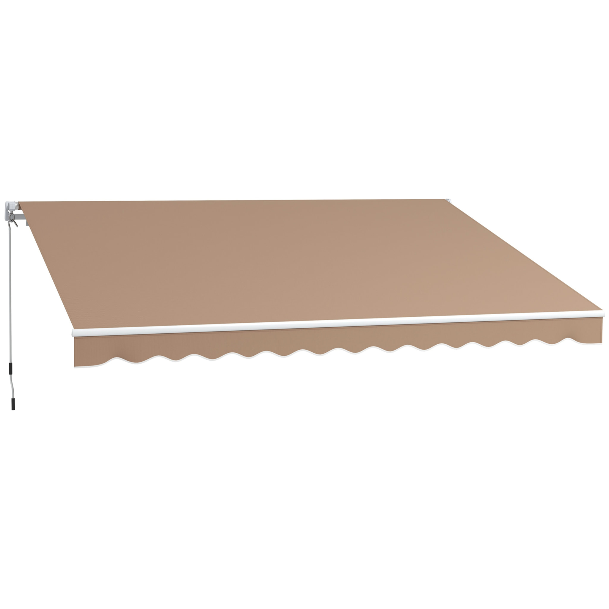 Toldo Manual Retráctil 350x250 cm Toldo para Balcón con Manivela de Metal Impermeable y Anti-UV Toldo Enrollable de Exterior para Jardín Terraza Ventanas Marrón