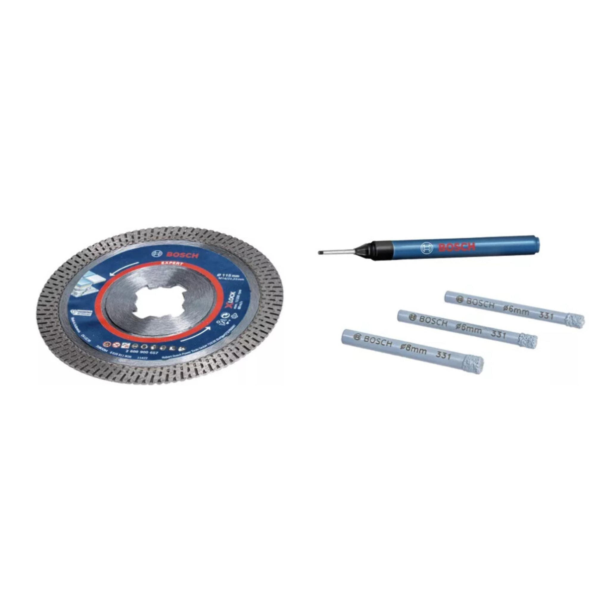 Kit Disque & forets Céramique + marqueur - 5 pièces - BOSCH - 0615997678