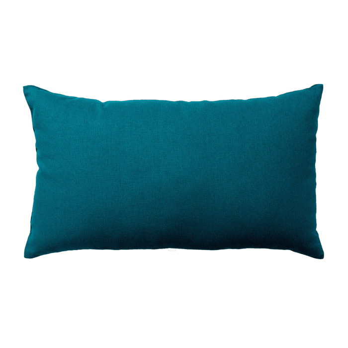 Coussin non déhoussable en coton uni - Bleu Canard