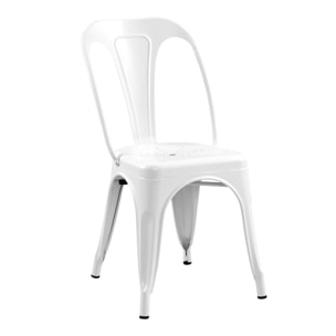 Lot de 2 chaises en métal blanc mat - Indus