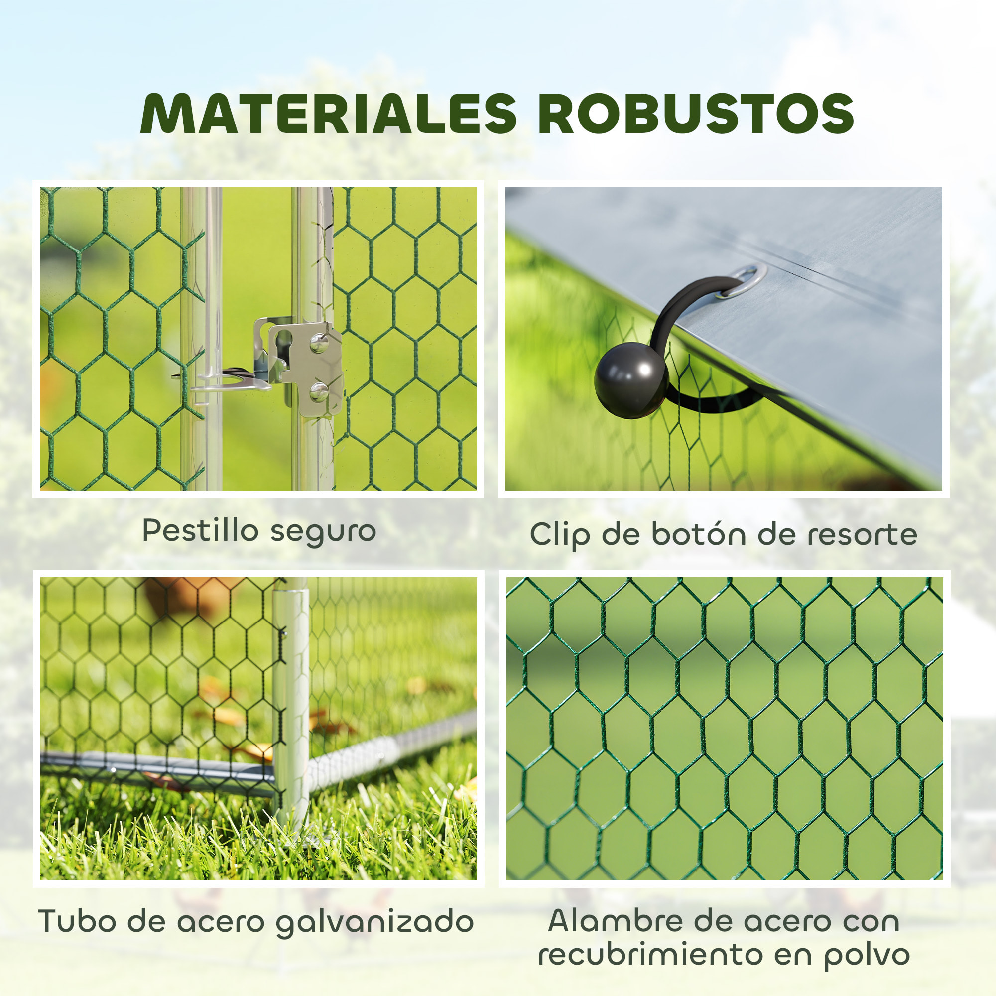 Gallinero para Exterior Grande, 2,8x5,1x1,9 m, 14,2 m², Gallinero de Acero Galvanizado con Cubierta de Tela Oxford, Anti-UV e Impermeable, Puerta y Pestillos, Jaula para 15-24 Gallinas, Plata