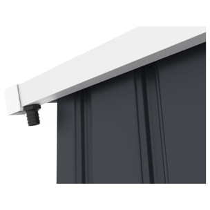 Abri de jardin en métal "Vegas" 5.29 m² avec gouttière - Gris