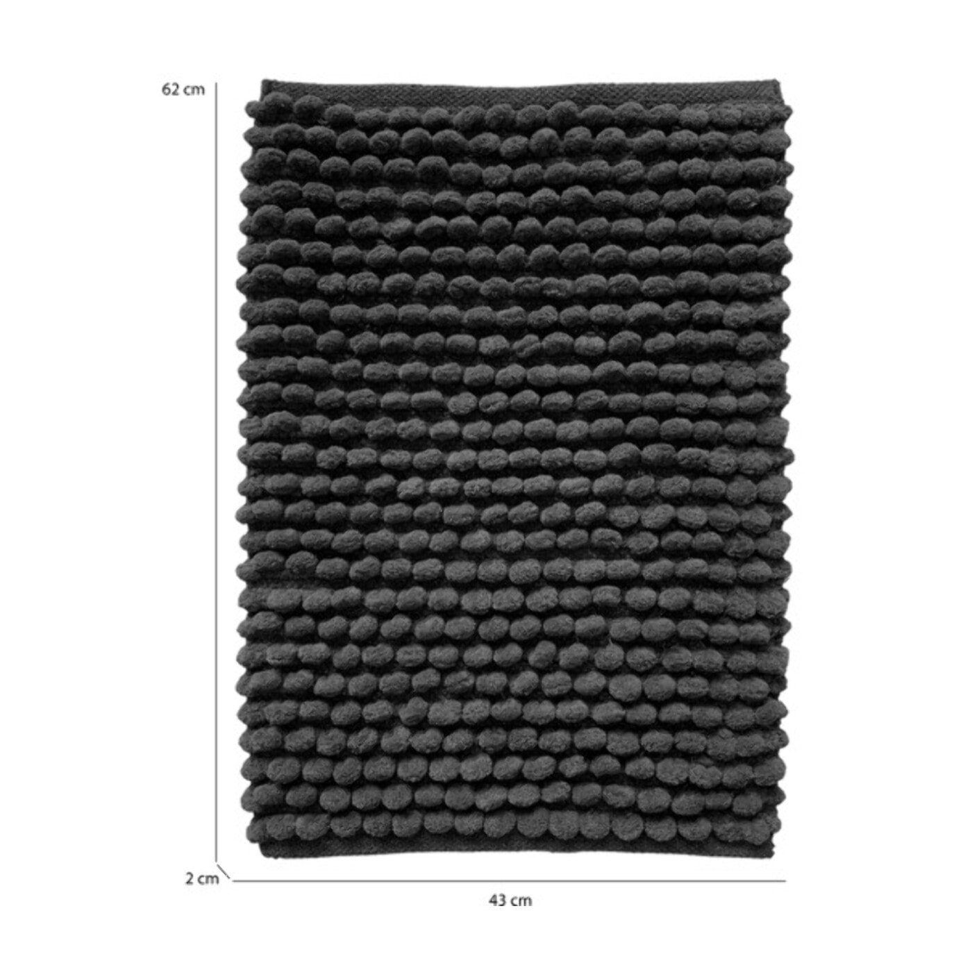 Tapis de salle de bain rectangulaire 40 x 60 cm avec pompons - 6 coloris - POP