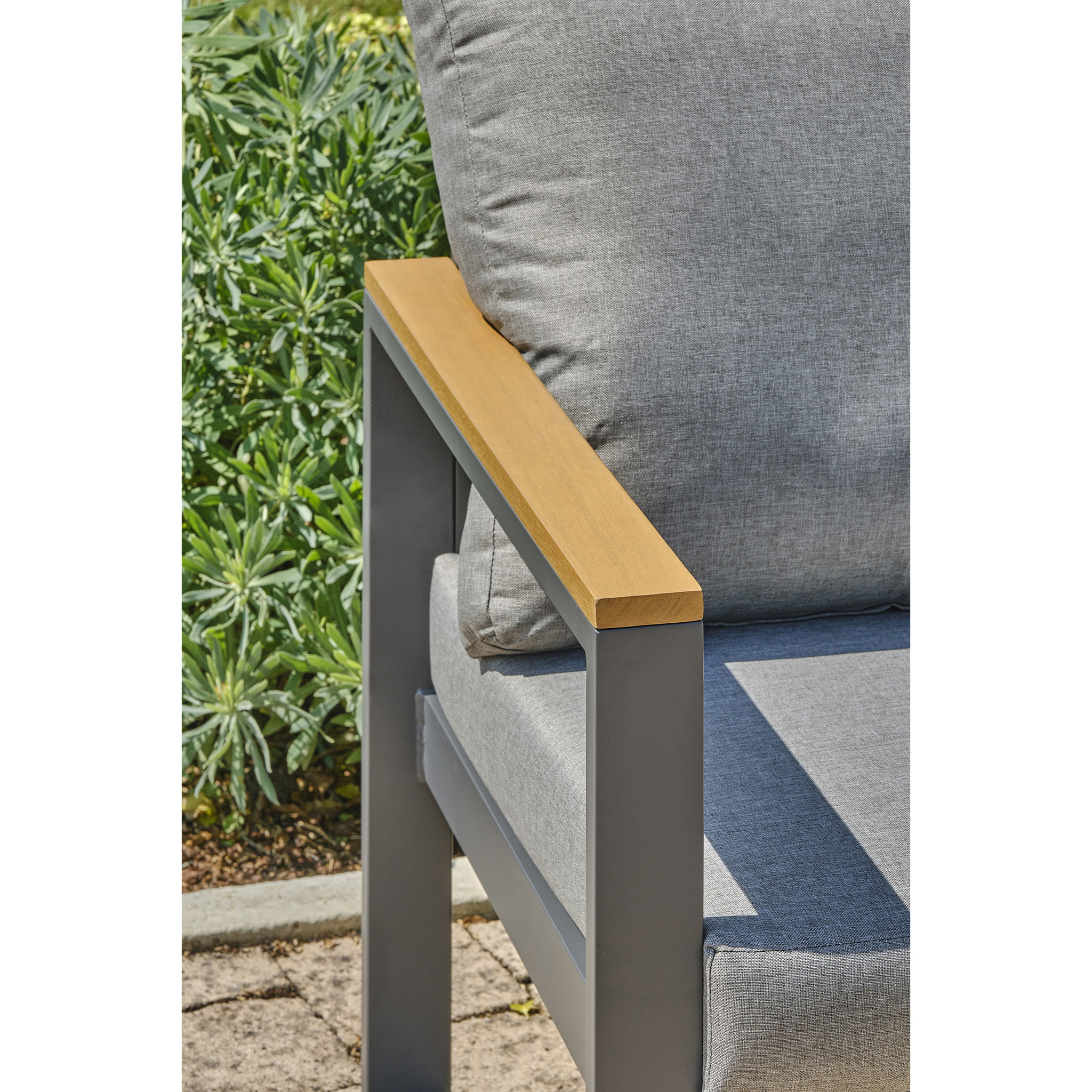 YONAHA - Ensemble repas de jardin 7 places en aluminium