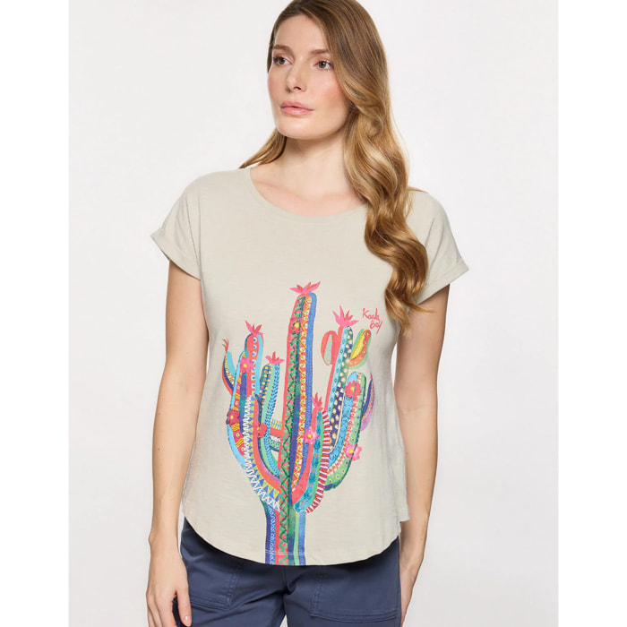 Camiseta Manga Corta Cactus Beige - Cactica