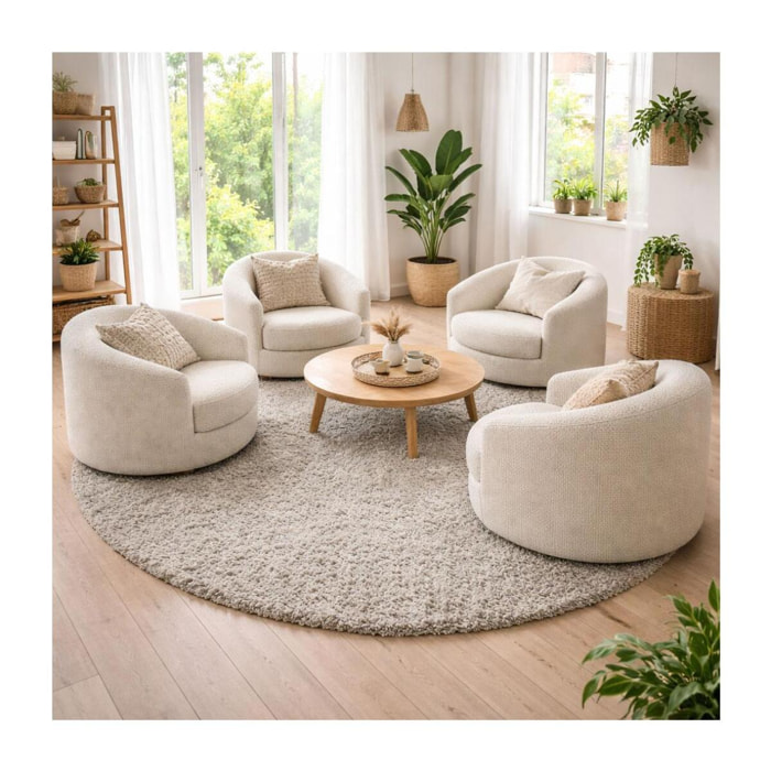 Tapis poils longs shaggy tissé motif uni RIBI