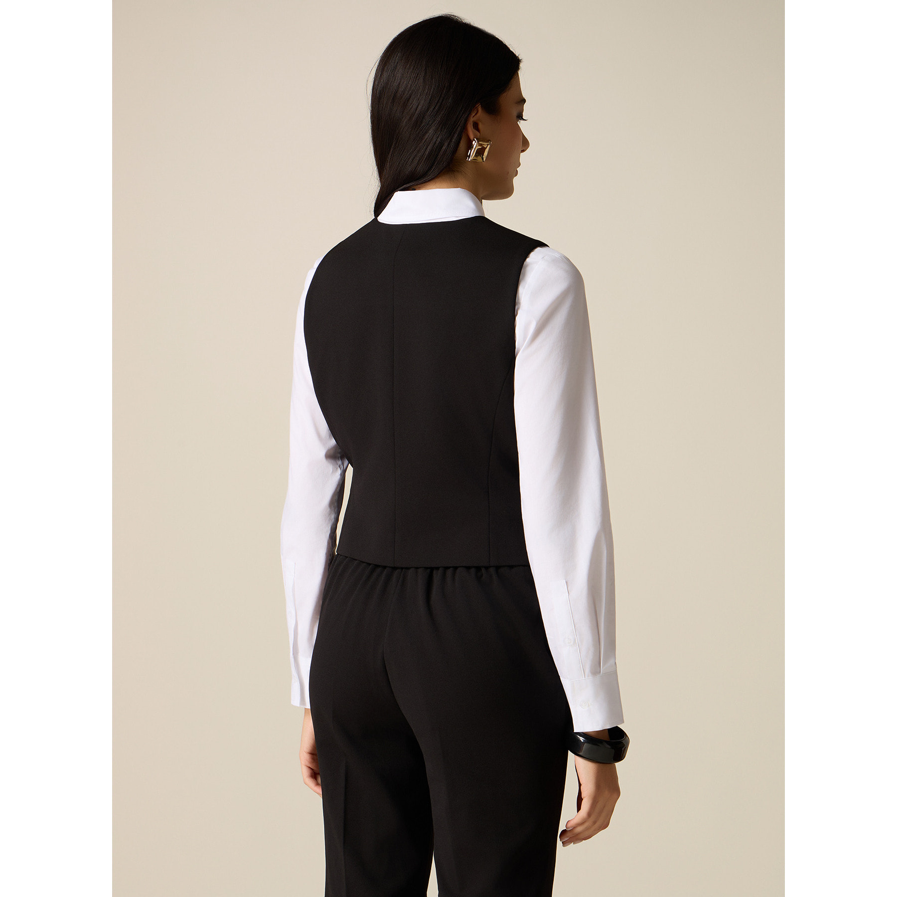 Oltre - Gilet in tessuto crêpe - Nero