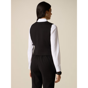 Oltre - Gilet in tessuto crêpe - Nero