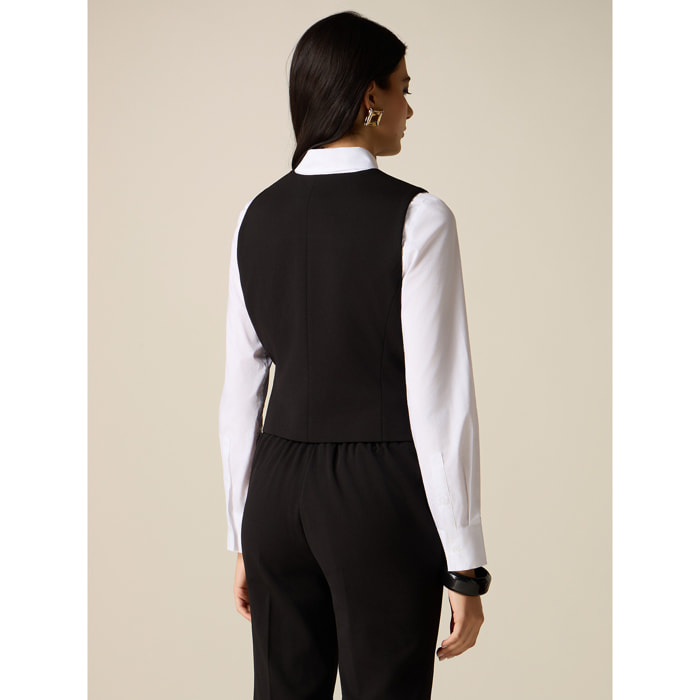 Oltre - Gilet in tessuto crêpe - Nero