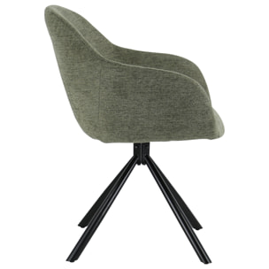 Lot de 2 chaises en tissu vert SAFFI