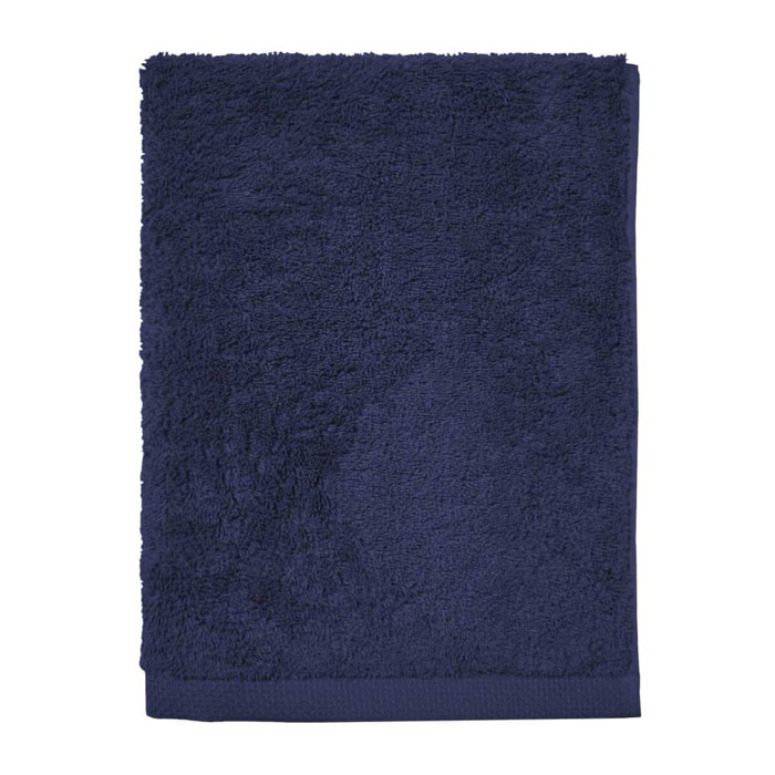 Drap de bain unie en coton, AQUA, Bleu nocturne