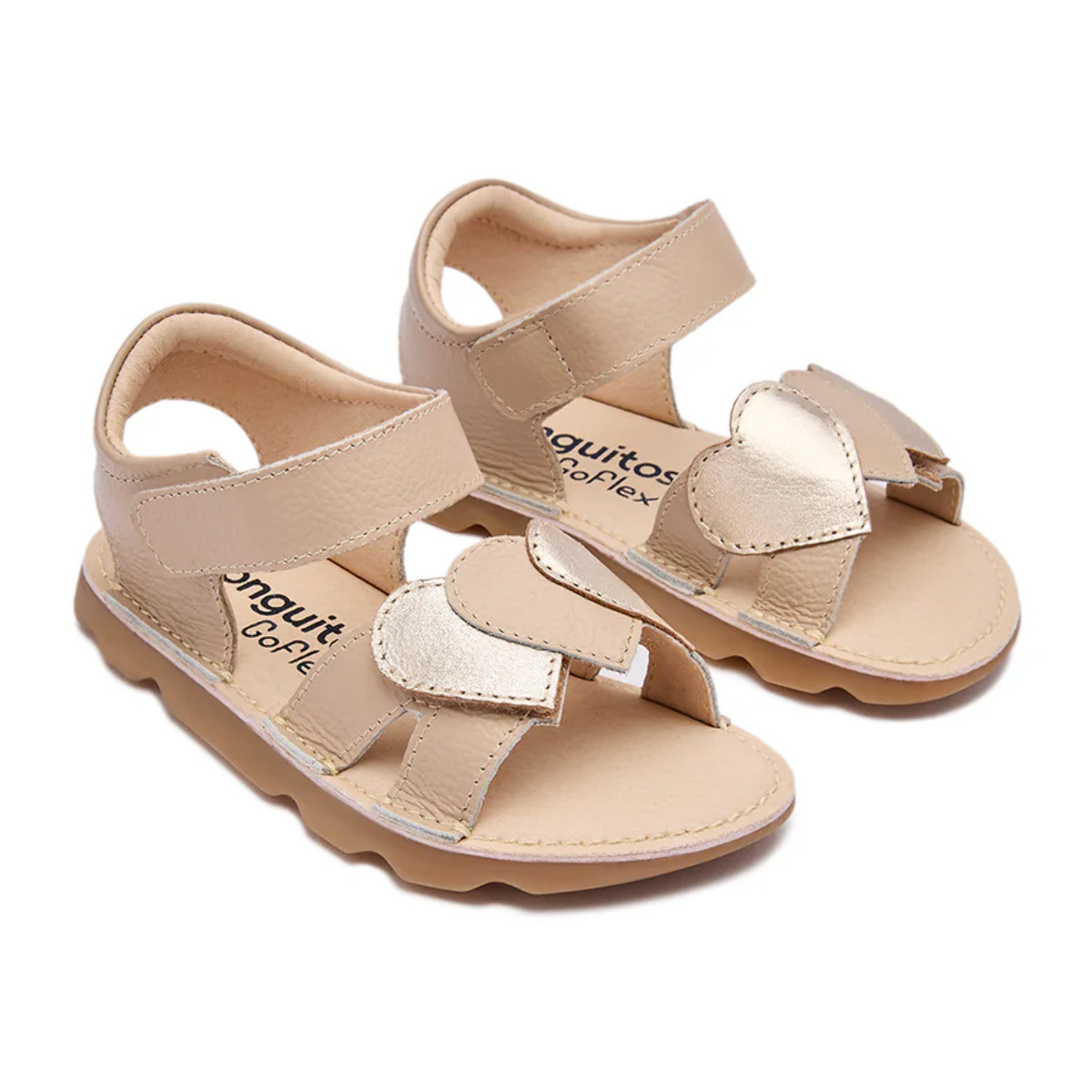 Sandalias de Niña de Napa Barefoot Goflex en Beige