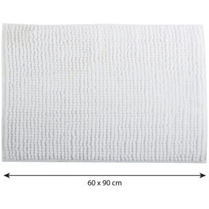 Alfombra de baño MSV "Chenille" antideslizante de microfibra en color blanco 60 x 90 cm