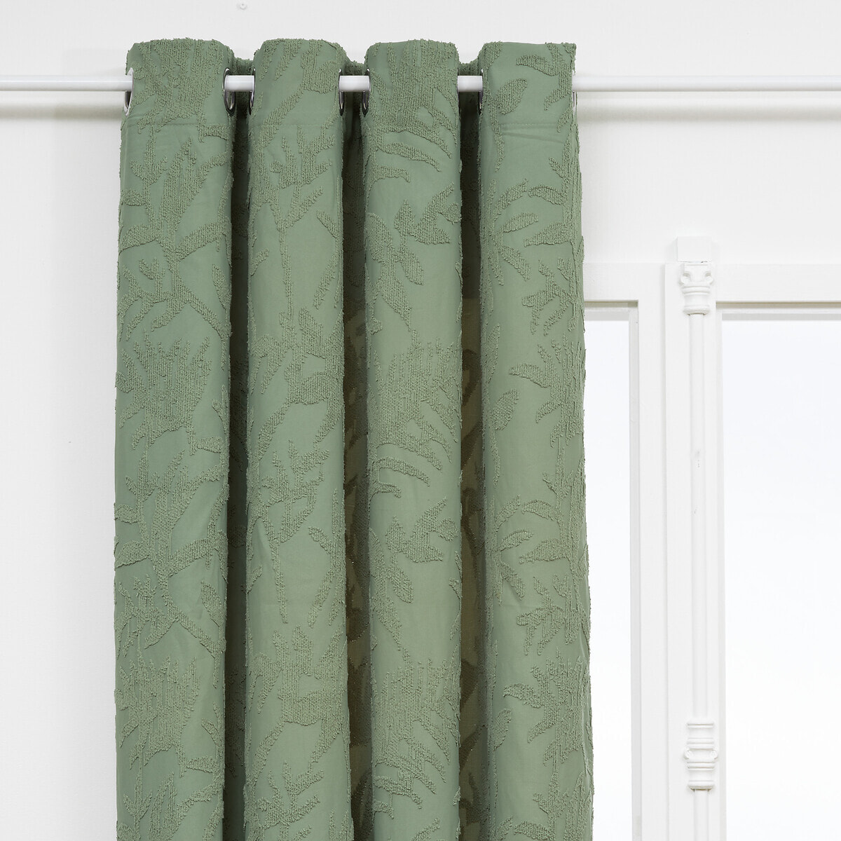 Rideau "Willow" jacquard vert céladon 135x260cm