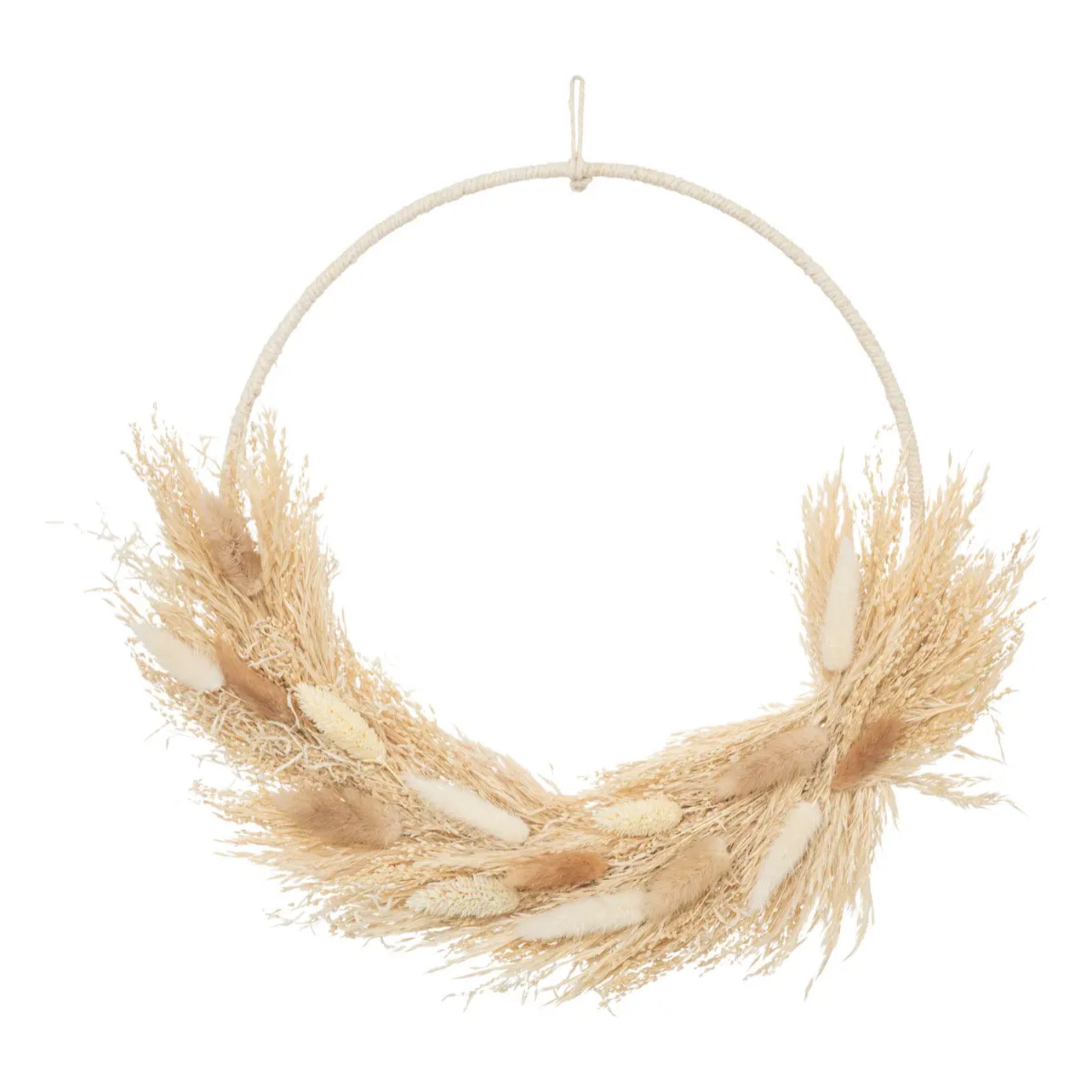 Couronne fleurs naturelles Sieste à Lourmarin D.34cm blanc