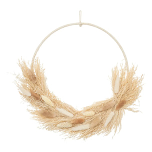 Couronne fleurs naturelles Sieste à Lourmarin D.34cm blanc