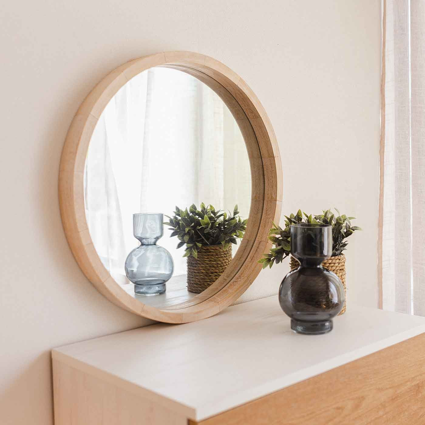 Miroir susa bois rond 50cm