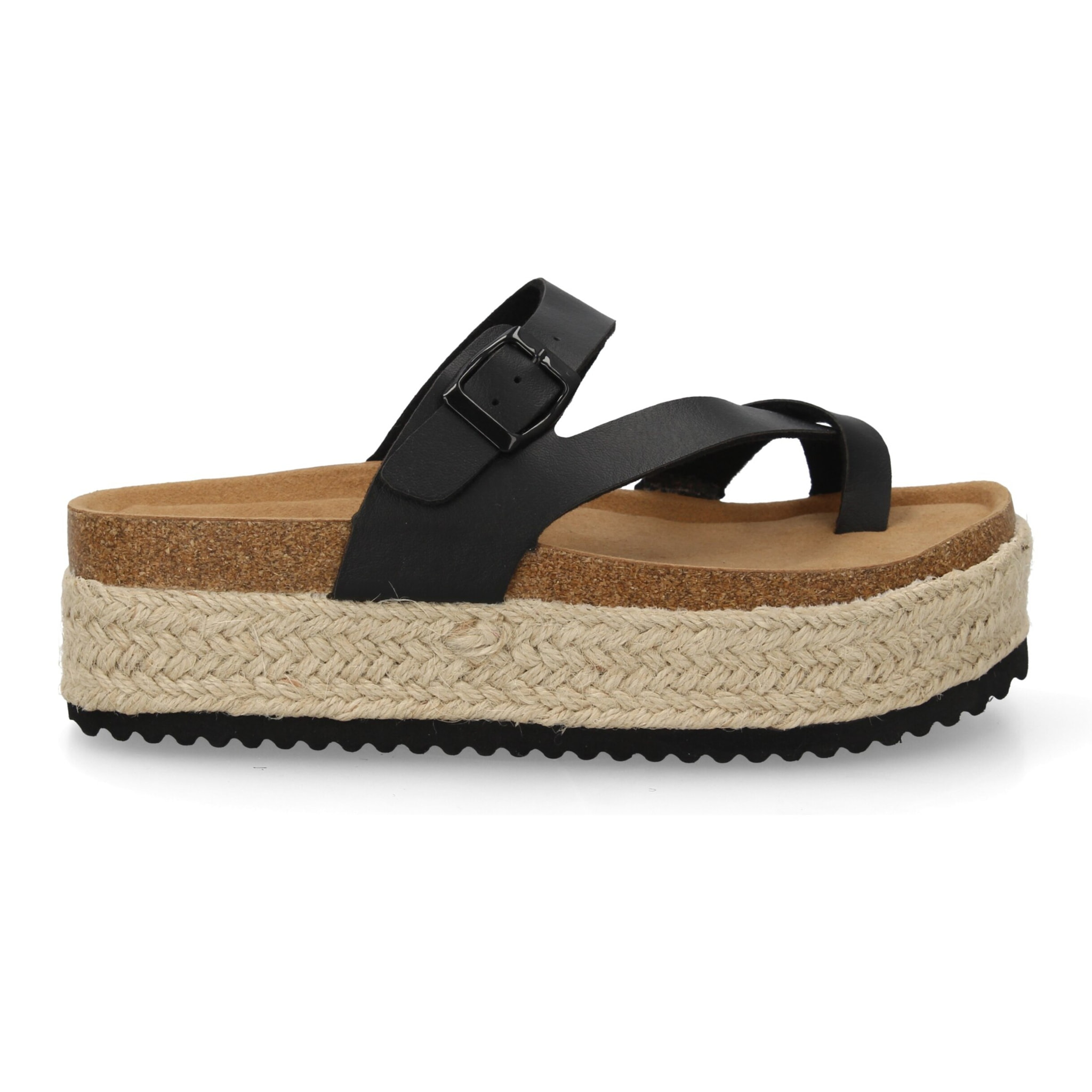 Sandalia plataforma cómoda mujer cierre hebilla