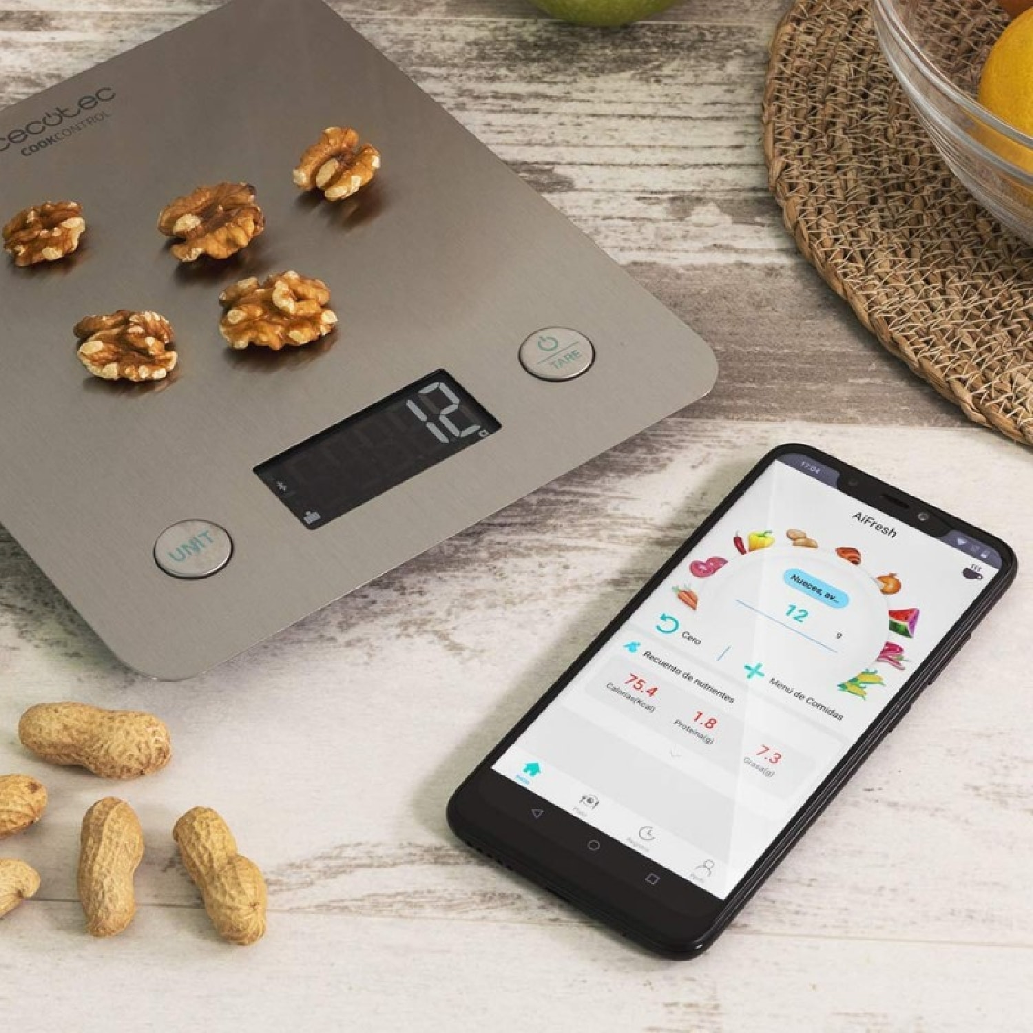 Cecotec Báscula de Cocina Cook Control 10000 Connected con App Acabado en Acero