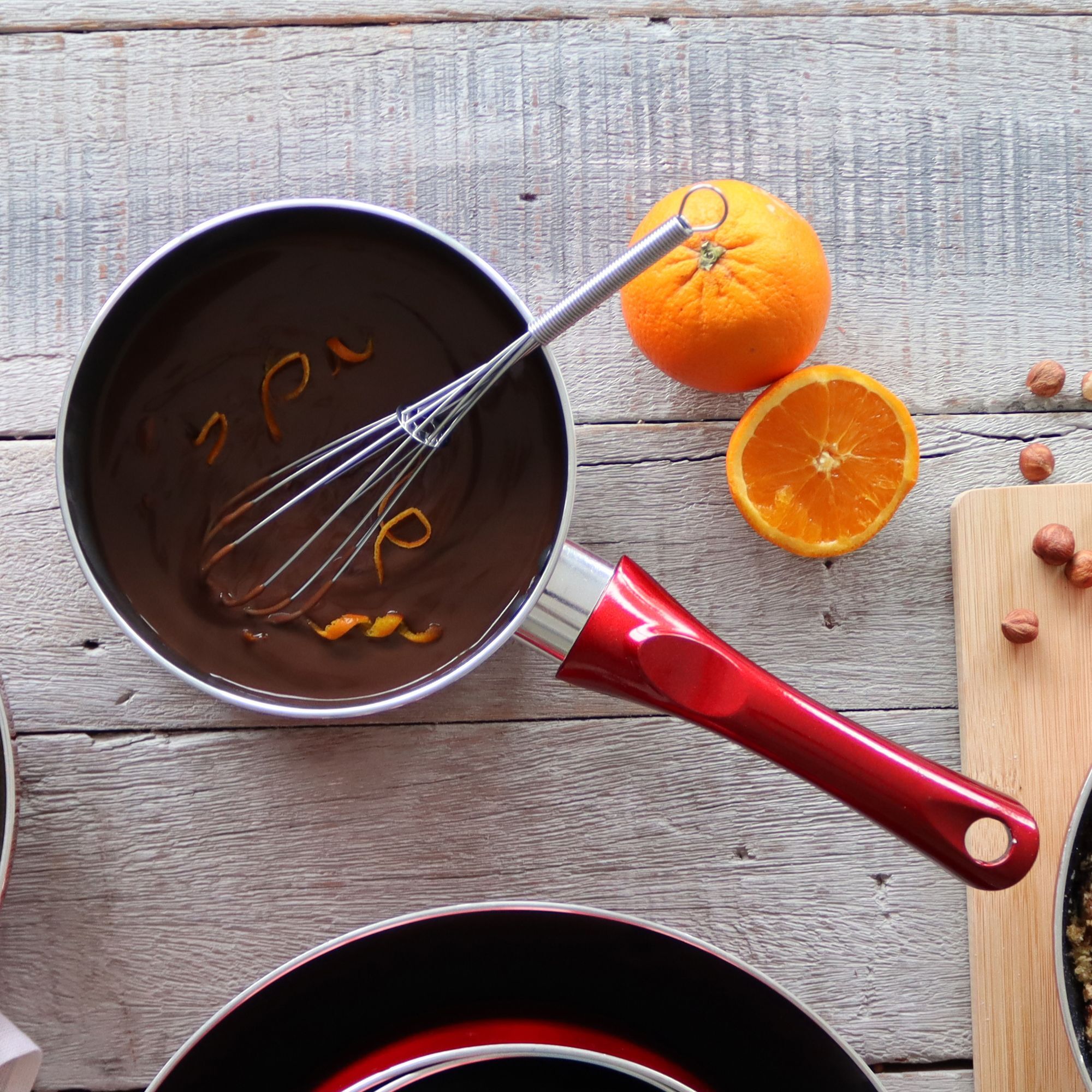 Casserole antiadhésive en aluminium 20cm - tous feux CERISE