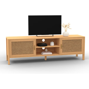 Meuble TV en cannage Eve 2 portes L160cm