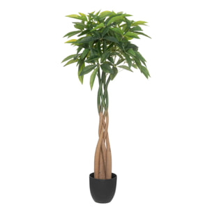 Arbre pachira artificiel "Bota" - pot en ciment - H110 cm