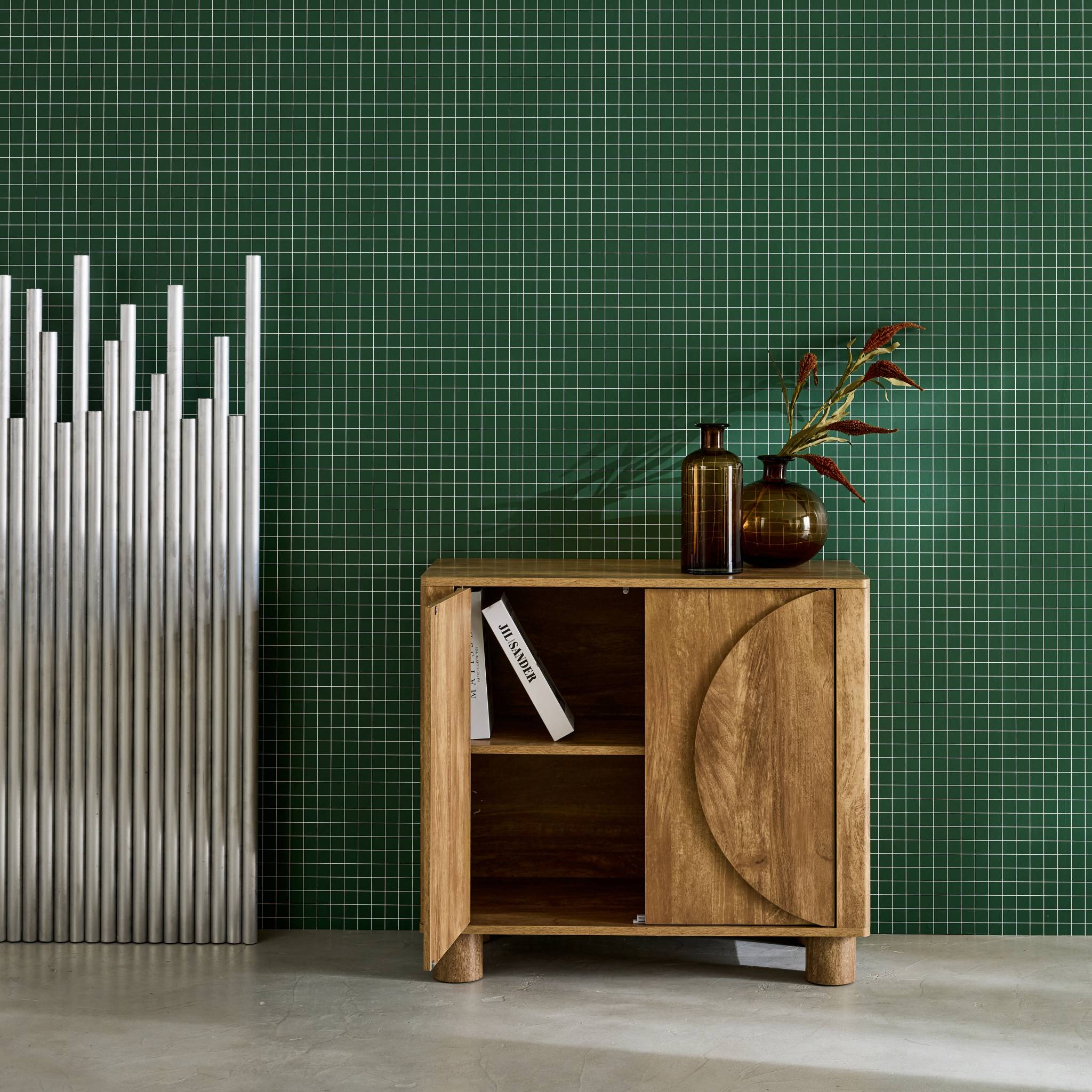 Buffet exotique décor bois de manguier 2 portes 80cm Pondi