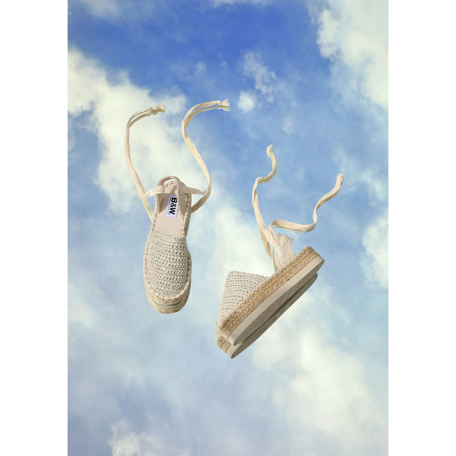 B&W Break&Walk - Sandali estivi in juta con zeppa per donna e bambina