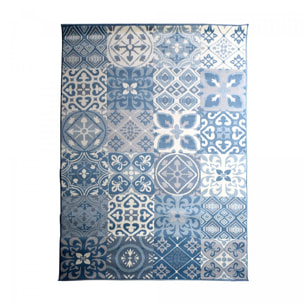 Tapis carreaux de ciment Pifi bleu et blanc motif Oriental