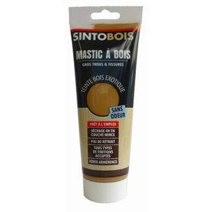 Mastic à bois Prêt à l'emploi SINTOBOIS - Bois Exotique - Tube 400 g - 39100