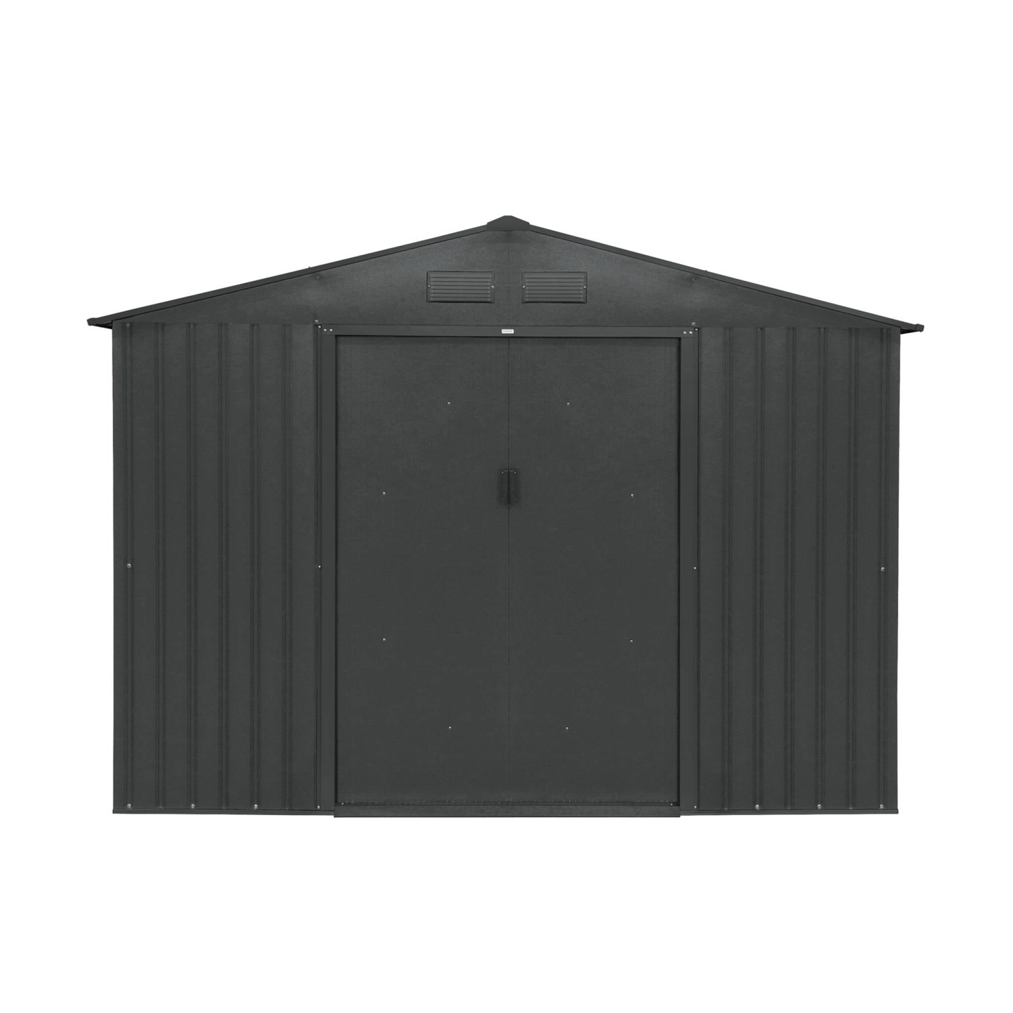 Abri de jardin en métal - Calaisis - 7.06m² gris anthracite et blanc - Cabane à outils avec deux portes coulissantes. kit de fixation sol inclus. maison de rangement. remise
