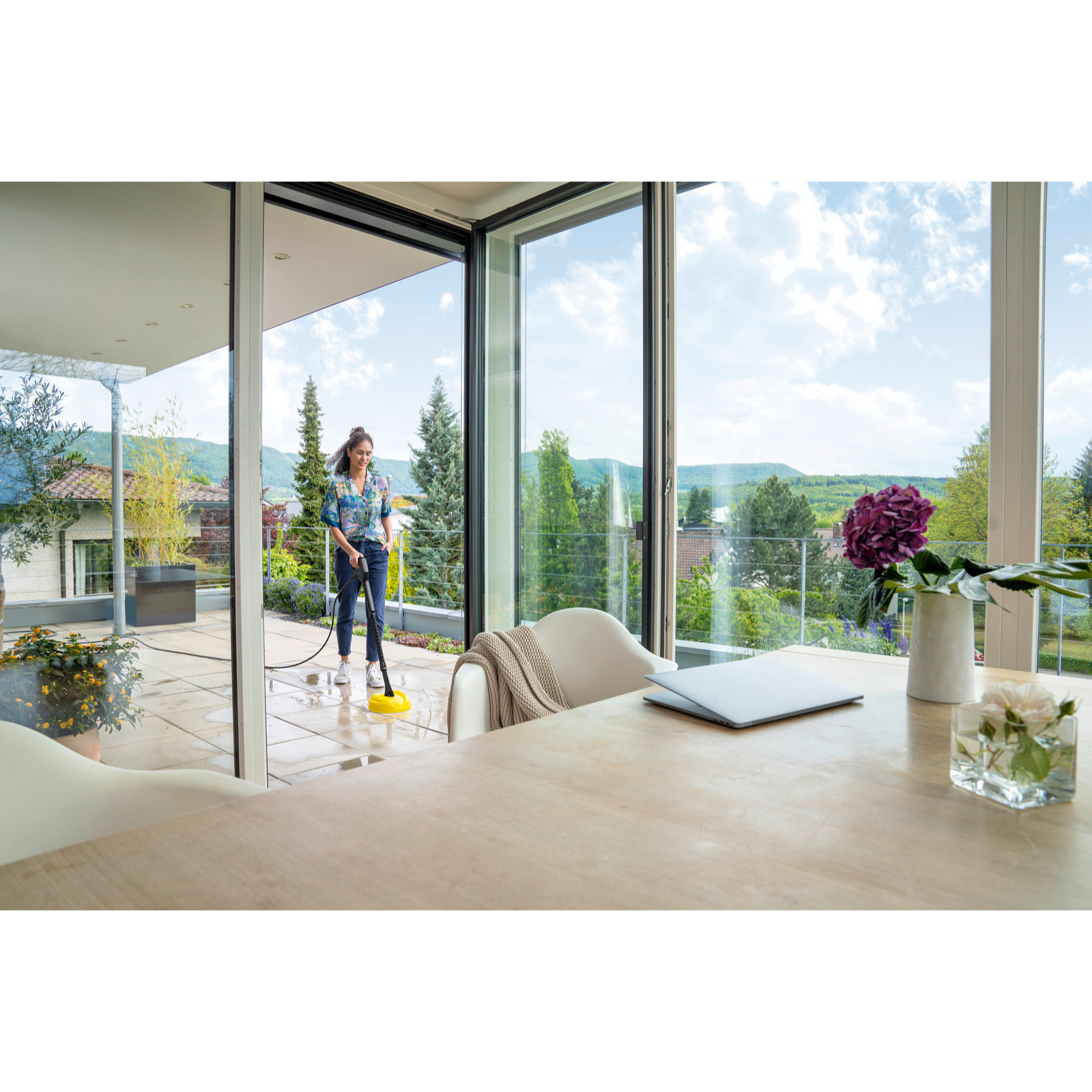 Nettoyeur haute pression Karcher K 2 Premium FJ Home - Pression 110 bar- Débit 360 l/h- Buse à jet plat- Kit Home inclus