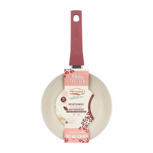 Poêle en aluminium recyclé 20cm léopard rose - tous feux LEOPARD