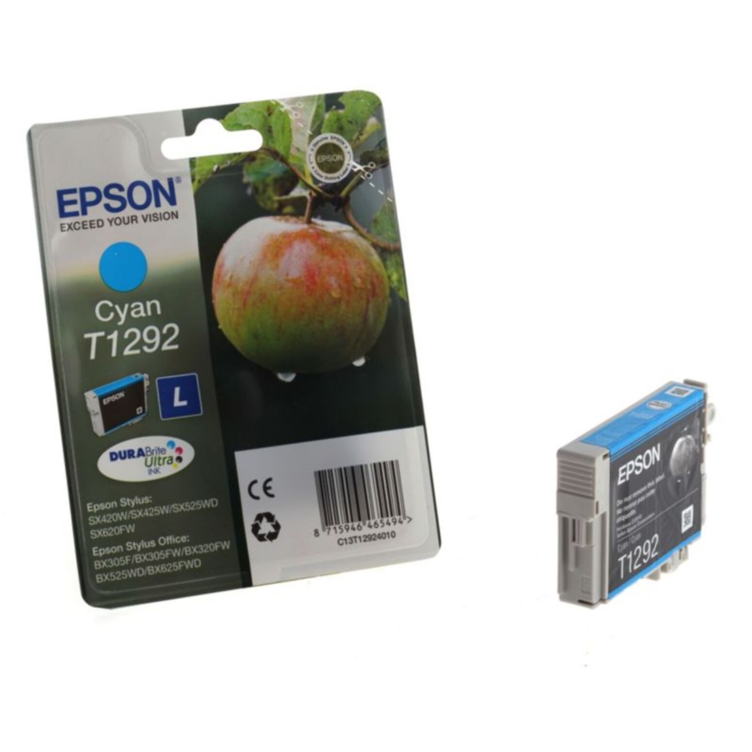 Cartouche d'encre EPSON Originale T1292 Cyan Série Pomme - C13T12924010