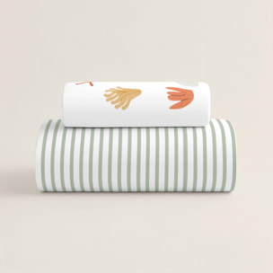 Cool Kids - Funda Nórdica Estampada - Reversible - Infantil - Cierre Solapa - 100% Algodón - Incluye 1 Funda de Almohada - Cuna/Maxicuna - Ocean Life