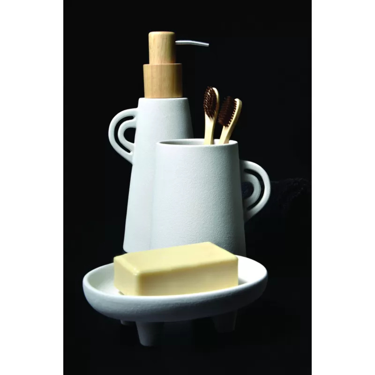 Distributeur de savon ORGANIC Ecru Spirella en Grés