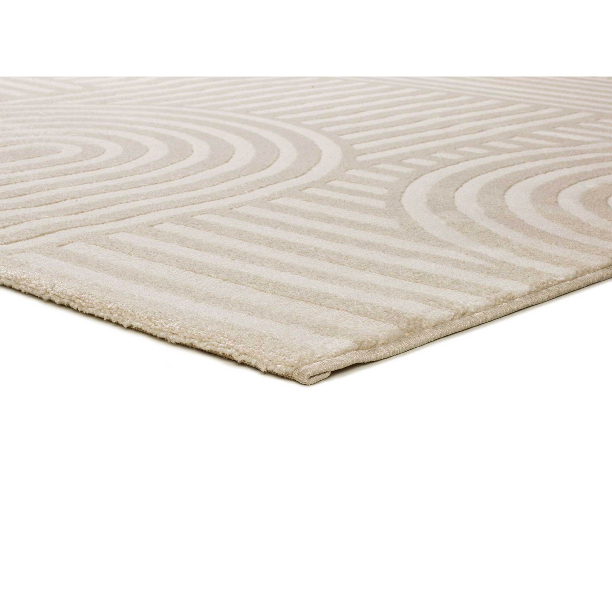 ZEN Alfombra de estilo escandinavo con relieve en color blanco, varias medidas disponibles.