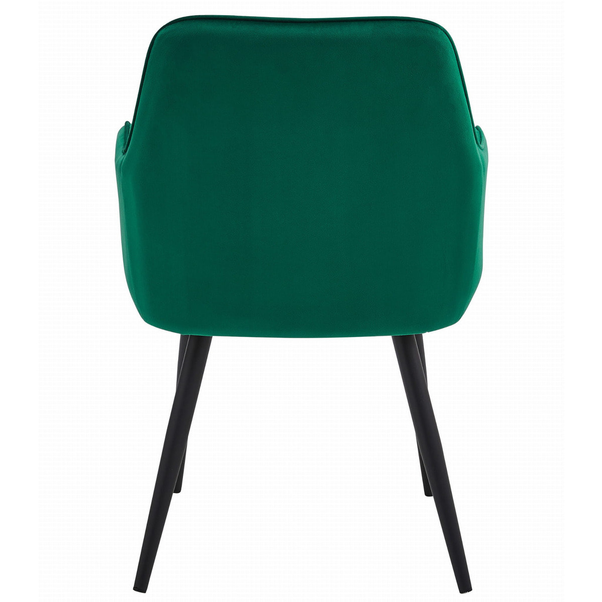 Sedia Nana in Velluto Verde Smeraldo con Gambe Nere