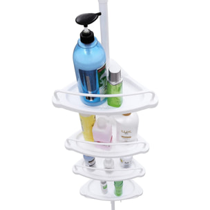 Mensola Bagno Telescopica a 4 Ripiani Angolare Bianca