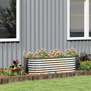 Carré potager de jardin L.160 x P.80 x H.56 cm modulable tôle d'acier galvanisée ondulée