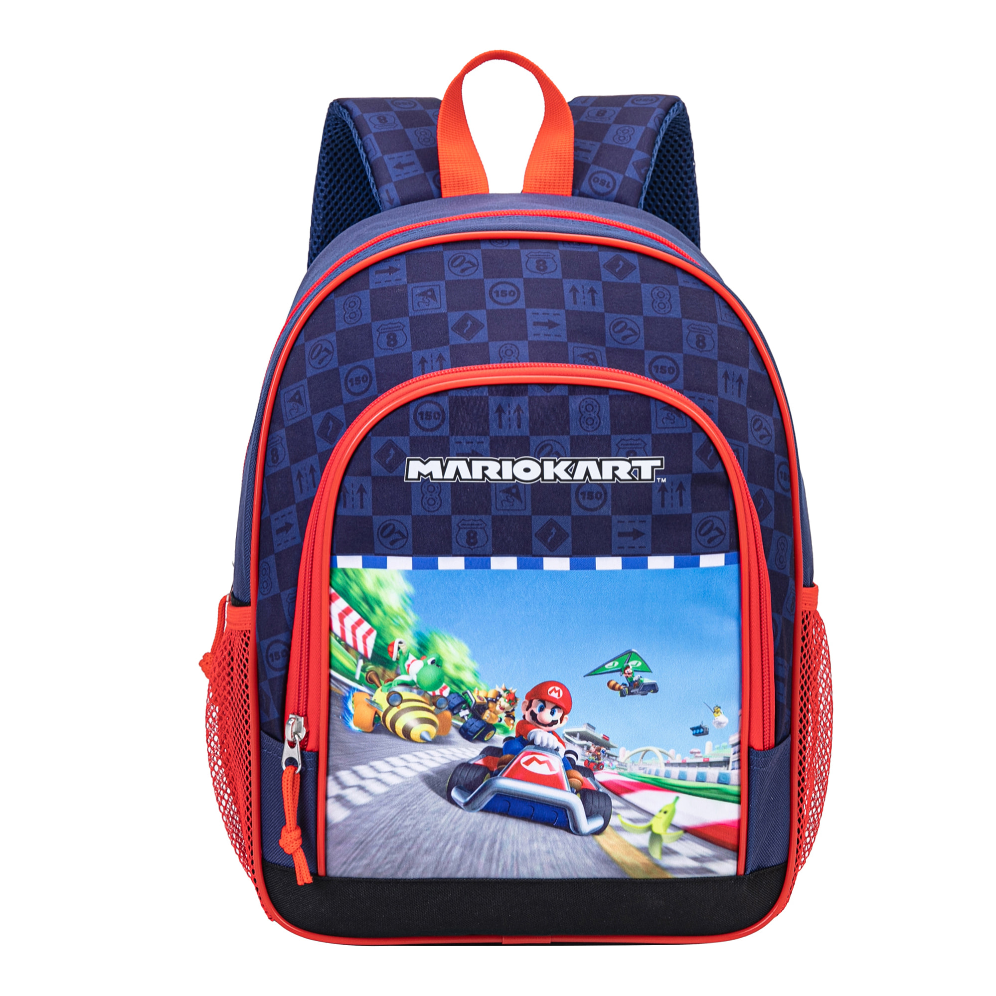 Super Mario Kart Zaino. 2 tasche laterali. Schienale imbottito.